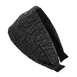 axy Wide Headband Made of Crinkle Fabric Beautiful Women's Headband Hair Accessories Hair Band Hairband HR14C (Black, Extra Wide)
