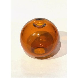Globe New: Old Stock Hand Blown 3" Diameter Amber Glass Font, Break, Globe, Parts