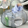 Kimmama Laundry Baskets, Foldable Pop-Up Mesh Collapsible Hamper with Side