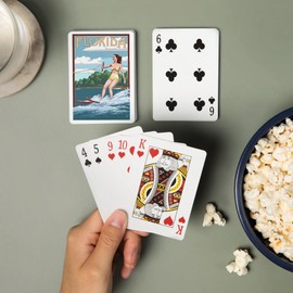 Lantern Press Florida, Water Skier and Lake (52 Playing Cards, Poker Size Card Deck with Jokers)