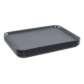 Ponpong Gray Large Plastic Trays, Multi-Purpose Boot Trays, 25.23" x 17.59", 6 Packs