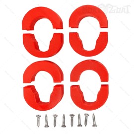 Lowrance Ghost Shaft Clips - 4 PACK - Transducer Wire Cable Management - RED