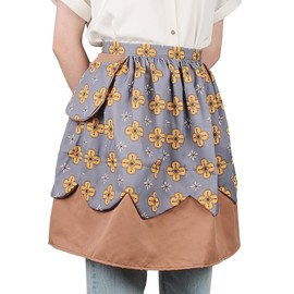 Small snail Vintage Women's Waist Apron Cotton Floral Half Apron with Pocket Women Cooking Apron for Cafe Restaurant Baking Flower Shop, gray