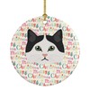 Ragamuffin Cat Christmas Ceramic Ornament