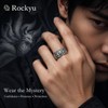 Rockyu Men's Silver Nine Tailed Fox Ring, Stylish, Stainless Steel,