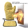 Funny Food Cheese Pattern Oven Mitts and Potholder Set-Heat Resistant