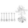 Coffee Spoon Holder Elegant Swan Silver Color Zinc Alloy Rotatable