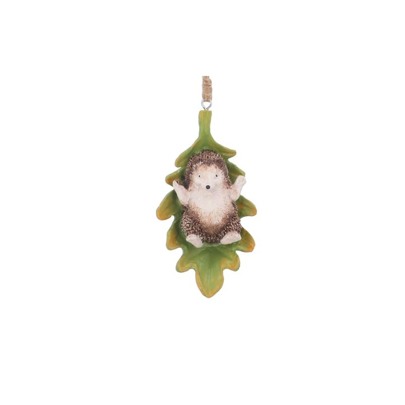 Gisela Graham Hedgehog on Leaf Christmas Decoration