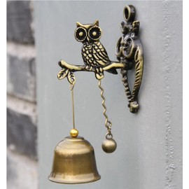Boa Sorte Antique Doorbell Magnet Animal Motif Call Bell (Owl)