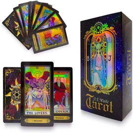 Ailunate Tarot Cards, Weighted Edition, Tarot Divination, Stylish, Cute, Cute, Case, English Instruction Manual (Queen)