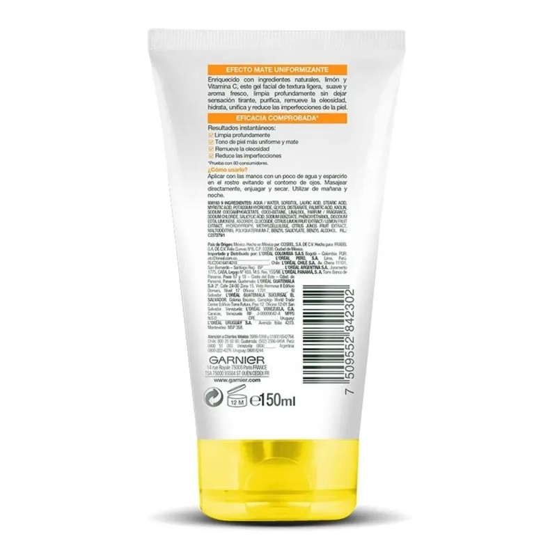 Limpiador Facial Garnier Skinactive Tono Uniforme Vitamina C