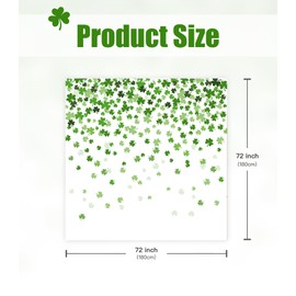 Stanoha Shamrocks St. Patrick's Day Shower Curtain for Bathroom Decor Lucky Spring Irish White and Green Curtains Bathtub Cortinas de Baño Cute Decorative Girls Unique Design Pretty Women 72 x72 Inch