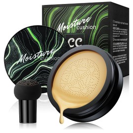 Mushroom Head Air Cushion CC Cream - BB Cream Foundation Makeup Concealer Moisturizing Oil Control, Long-Lasting & Waterproof, Easy Makeup Even Skin Tone (Buff Beige, 3.21 Ounce (Pack of 1))