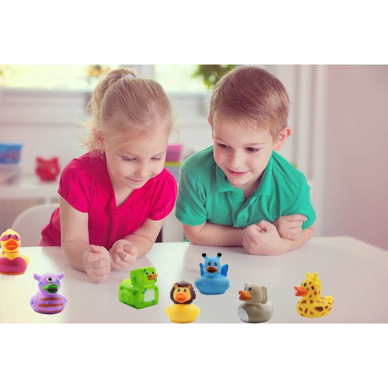 Assortment Rubber Duck Toy Duckies for Kids, Bath Birthday Gifts