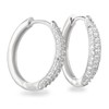 Schöner-SD Hoop Earrings Medium 18 mm 925 Silver with Zirconia,