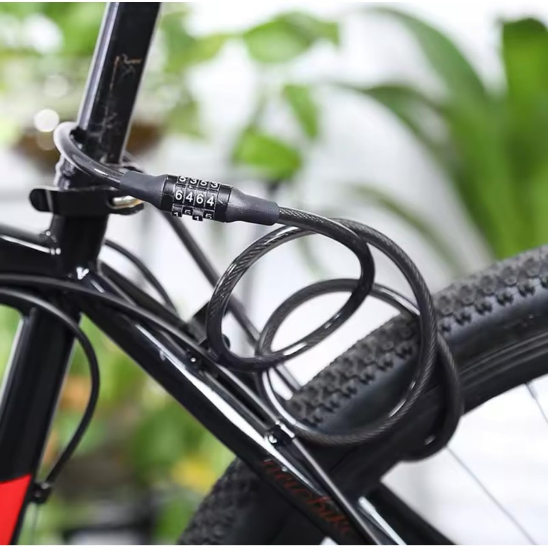Bike Lock Bicycle Locker 4 Digit Combination 100cm Long Cycle