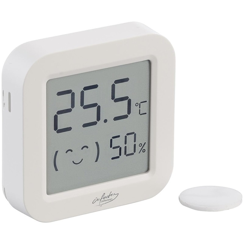 infactory Luftfeuchtigkeitsmesser: 6er-Set Mini-Thermo-/Hygrometer, Komfort-Anzeige, LCD, Bluetooth, App (Innenraum Thermometer,