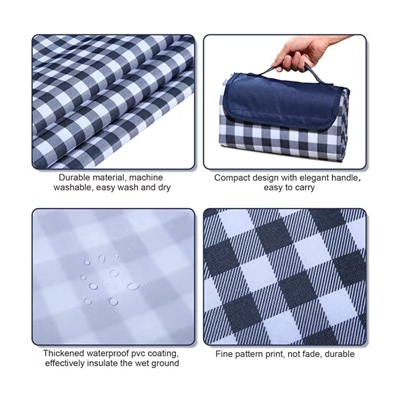 Ashintar Large Camping Picnic Blanket Mat（200 * 150cm）, Foldable Outdoor