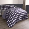 OHS Gingham Bedding Blue, Single Duvet Covers Set Reversible Plaid