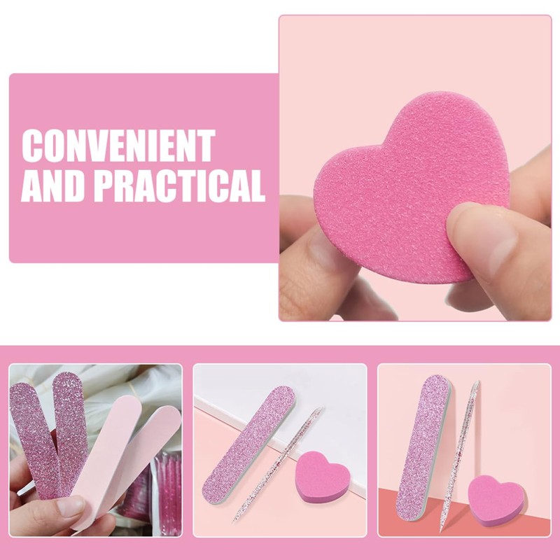 Beavorty Professional Manicure Kit 60pcs Nail Files Buffer Blocks Nail