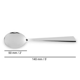 Arcos Series Toscana-Coffee Table Spoon-monoblock of one Piece Stainless Steel 18/10 and 140 mm (5.51 Inches) Silver Colour, 18/8