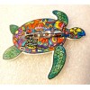 Sea Turtle Multicolor Floral Flat Acrylic Pin Brooch Jewelry