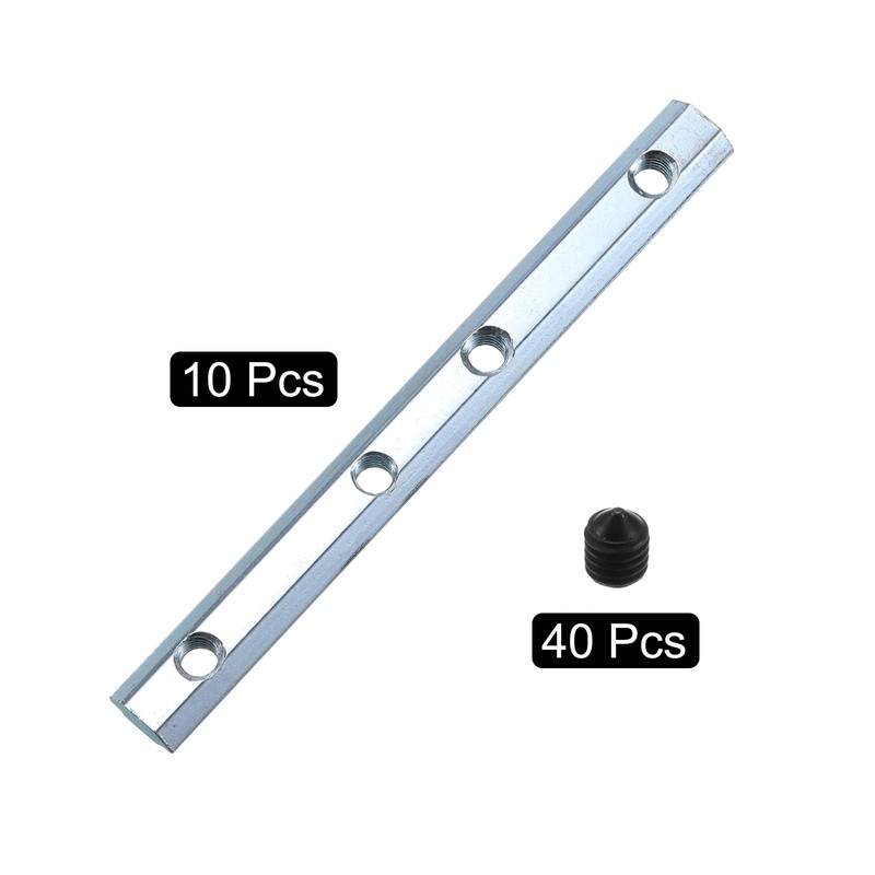 sourcing map Straight Line Connector, 10Pcs 3.9inch Inside Joint Brackets