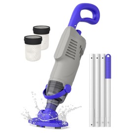 Little Shark Pool Vacuum for Above Ground Pool, Hot Tub Vacuum with a 60w Motor,18 Gal/Min Powerful Suction, Compact & Light Pool Vacuum with 5000mAh Battery, 1h Running Time