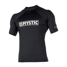 Mystic Water Sports - Surf Kitesurf & Windsurfing Men's Star Short Sleeve Rash Vest Top - Black - UV Protection and SPF, black