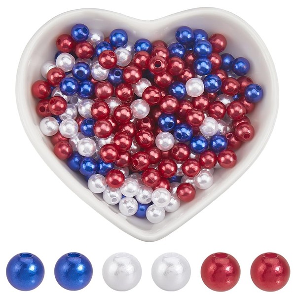 SOFPLATE 1200Pcs Independence Day Beads Patriotic Beads Bulk 6mm Small