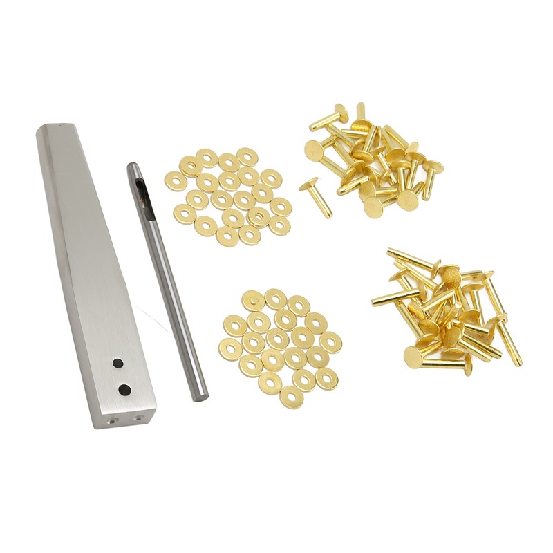 Copper Rivets Burrs Kit Copper Rivets with Setters Rust Proof