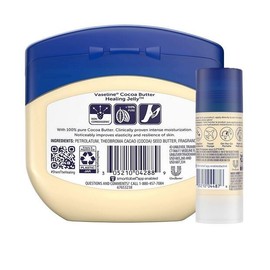 Vaseline Rich Moisturizing Healing Jelly Cocoa Butter, 13 oz Bundled with Cocoa