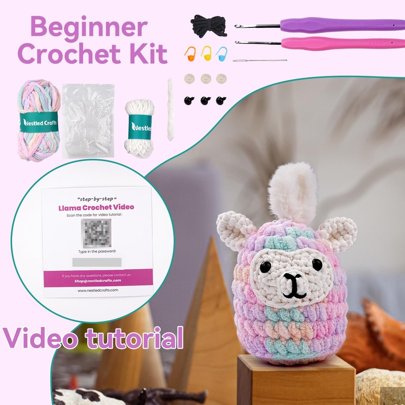 Outbit Crochet set for beginners, complete crochet set with step-by-step