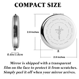 Kasuwow Christian Gifts for Women, Inspirational Gifts Faith Compact Mirror with Bible Verse Prayers, Religious Gifts for Women Friend Christmas Birthday Gift