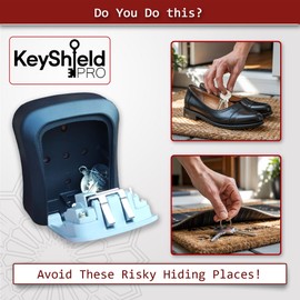 KeyShield PRO Wall-Mounted Key Lock Box – 4-Digit Combination, Weatherproof Aluminium Alloy, Secure Key Safe with Mounting Kit for Home, Garage, Office, Airbnb