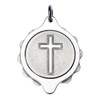 Chrome Plated SOS Talisman Pendant - Christian Cross