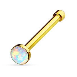 eeddoo Opal Silver Stainless Steel Nose Stud, Stone, Crystal