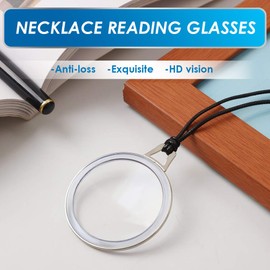 TERAISE Reading Glasses Necklace Readers for Women Anti-loss Lightweight Eyeglasses Portable Monocle Glasses with Exquisite Case(Blue-3.5X)
