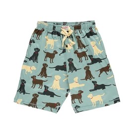 Lazy One Pajama Shorts for Men, Men's Pajama Bottoms, Sleepwear, Dogs, Animal (Colorful Labs, Large)