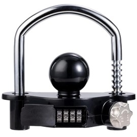 supeacce Black Trailer Hitch Lock with Combination Lock, fit 1-7/8", 2", 2-5/16" Coupler, Camper Accessories, for Trailer Truck RV SUV Boat