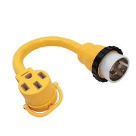 Parkworld 886399 Shore Power 50A to RV & EV Power Adapter Cord NEMA SS2-50P/CS6365 to 14-50R 1.5FT (Yellow)