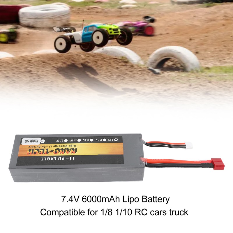 7.4V 50C 6000mAh Lipo Battery High Capacity Lightweight Powerful 2S