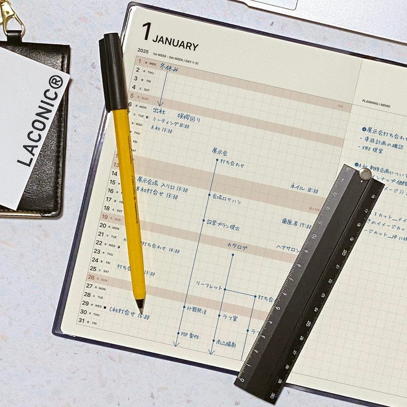 Laconic LMLS08-240SV 2026 Notebook, A5 Monthly Hardcover, Silver, (Begins September