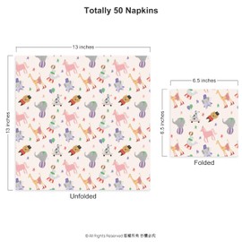 Cheerland 50 Pcs Circus Napkins Carnival Party Favors Circus Theme Party Tableware Disposable Napkins Circus Kids Birthday Paper Napkin Carnival Baby Shower Decorations Circus Decor