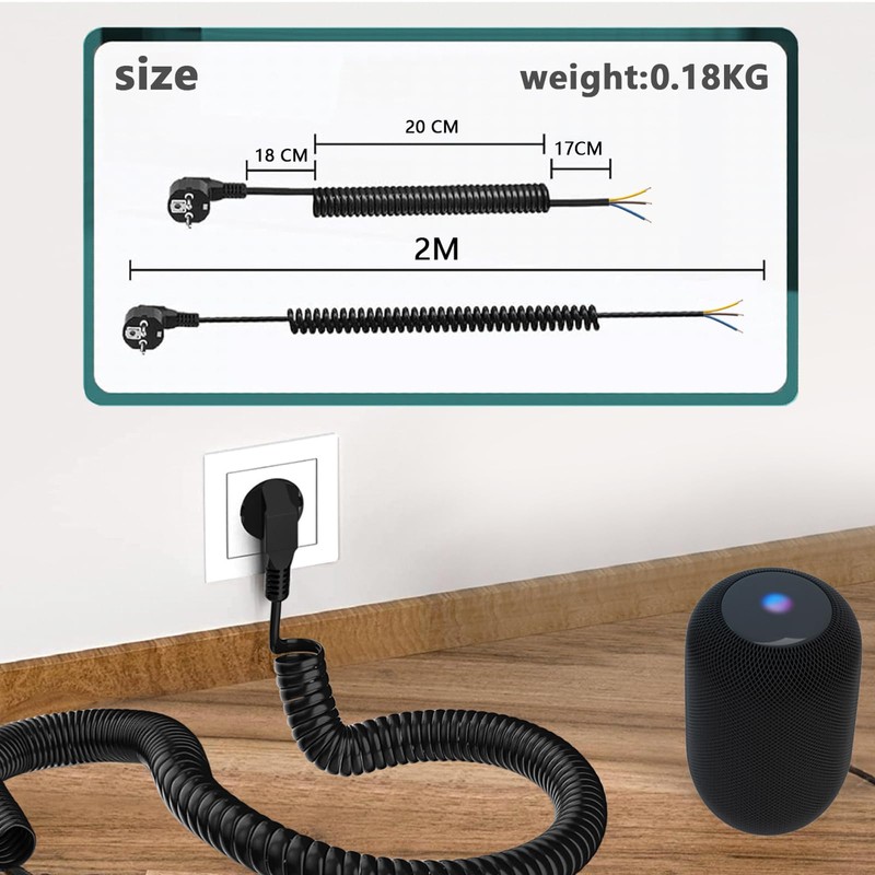 Protective contact extension, spiral extension stretches from 0.76 m
