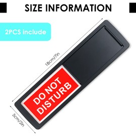 2 Pieces Privacy Sign - Do Not Disturb Welcome Please Knock - 7 x 2 Inch for Office Home Conference - Slider Door Indicator