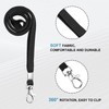 3 Pack Clear ID Badge Holder with Lanyard Black Lanyards
