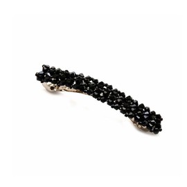 Black Rhinestone Hair Clips for Women - Handmade Metal Barrettes with Crystal Accents | Elegant Non-Slip Hair Holders Daily Styling