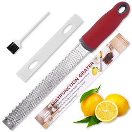 Lemon Zester Grater, Citrus Zester Grater with Handle, Kitchen Gadgets for Cheese, Lemon, Chocolate, Nutmeg, Ginger, Fruit, Vegetable, Stainless Steel Micro Cheese Grate, Dishwasher Safe(Narrow)