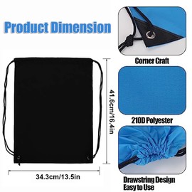 HZYUEKUN 6Pack Drawstring Bags, Swimming Bag, Sports Backpack, Waterproof Gym Sack - for Women Men Ideal for Swimming, School, Travel, Beach, Holidays, Shopping, Yoga